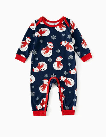Christmas Snowman & Letter Print Family Matching Raglan-sleeve Pajamas Sets